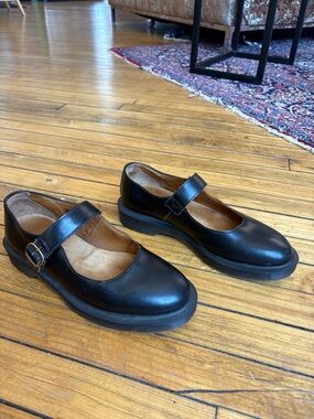 Dr. Martens Black Leather Mary Jane Flats Indica